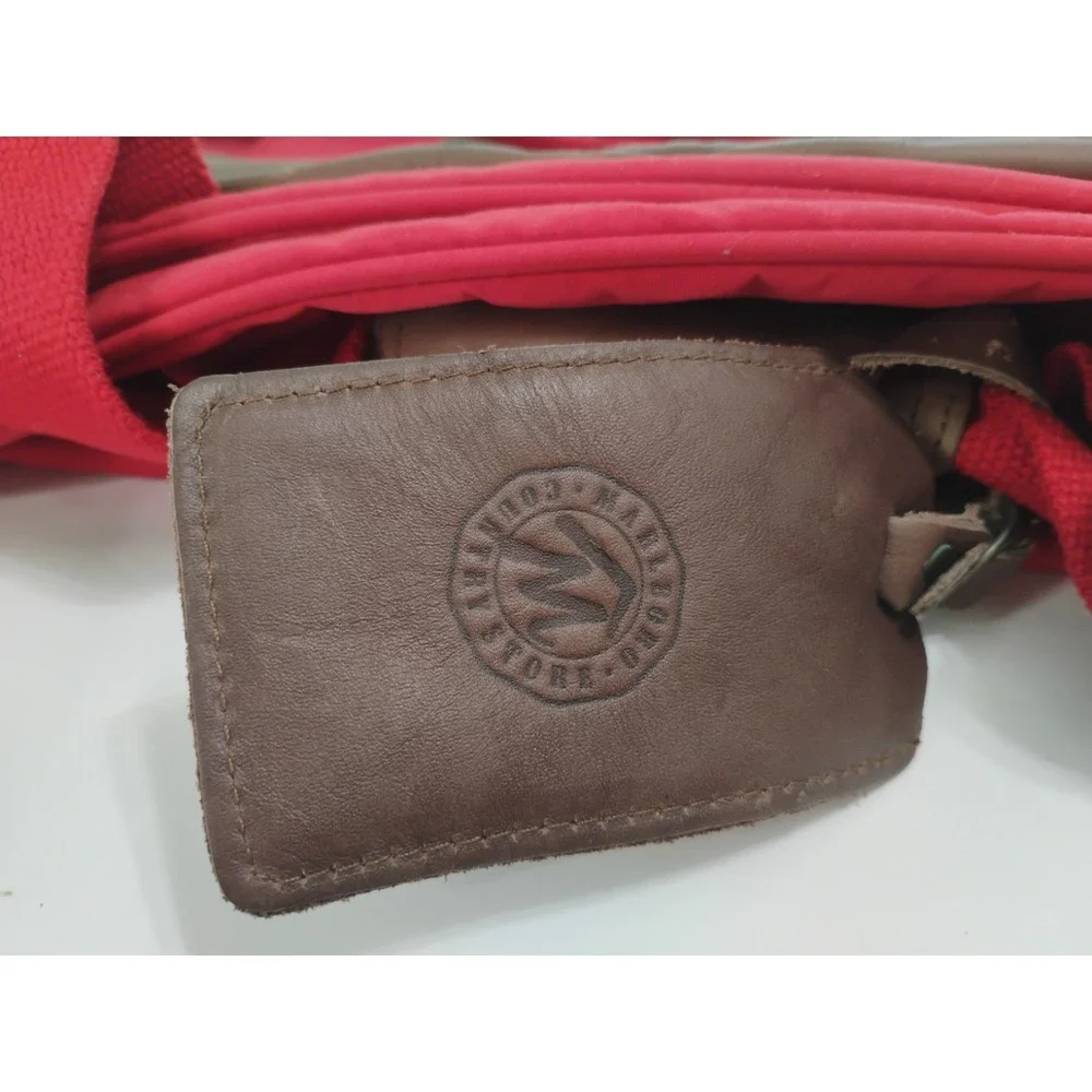 Vintage 90s Marlboro Bag Red Country Store Duffle Leather Flap Travel Bag Gear